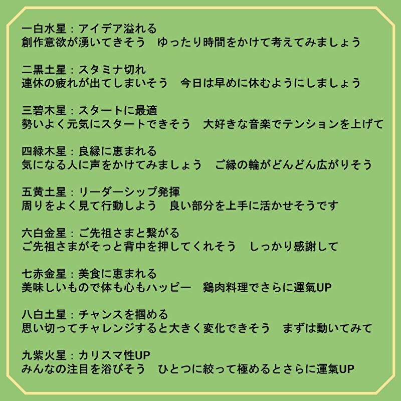 5月7日の運氣